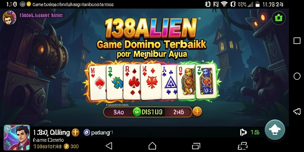 Screenshot gameplay 138ALIEN menampilkan suasana pertandingan Domino yang seru.