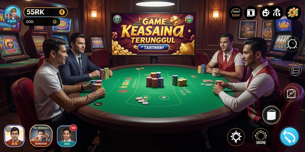 Tampilan permainan Kasino yang mendebarkan di 55RK.