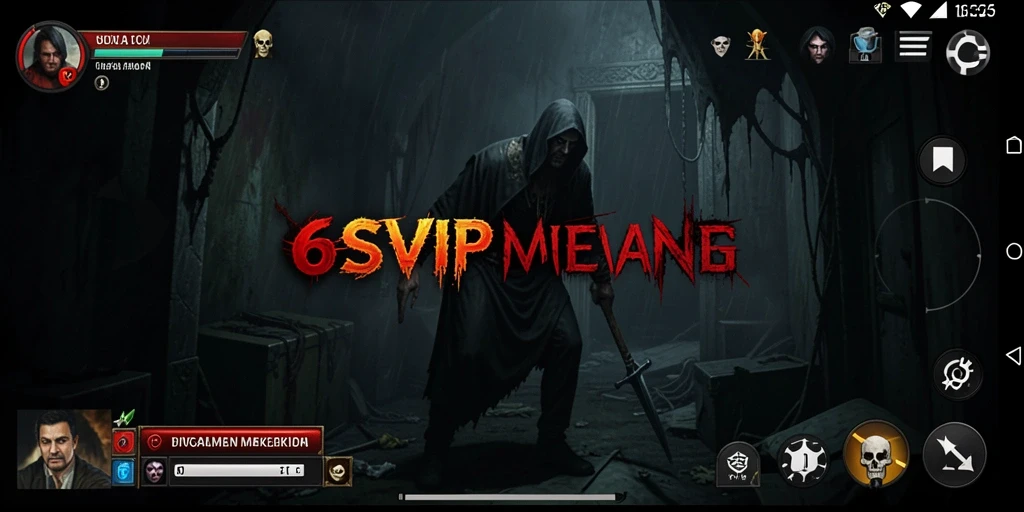 Screenshot utama menunjukkan momen menegangkan dalam game horor 6SVIP.
