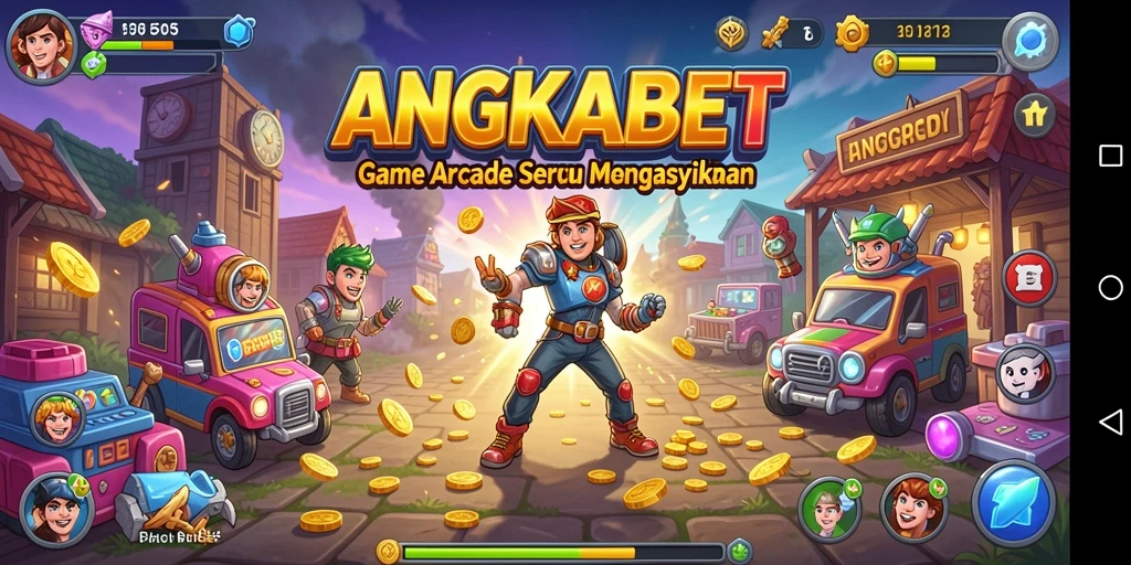 Tampilan grafik menarik saat bermain ANGKABET dengan karakter yang beragam.