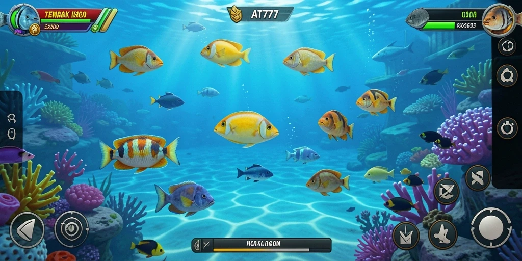 Tampilan menarik dari gameplay Tembak Ikan AT777.