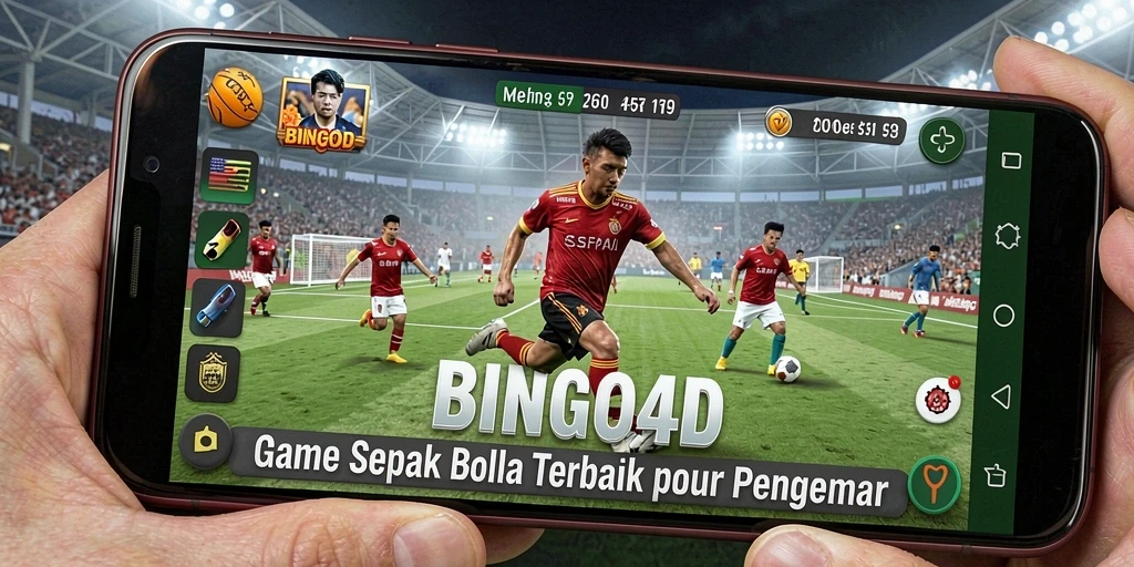 Tampilan gameplay seru di lapangan sepak bola BINGO4D.