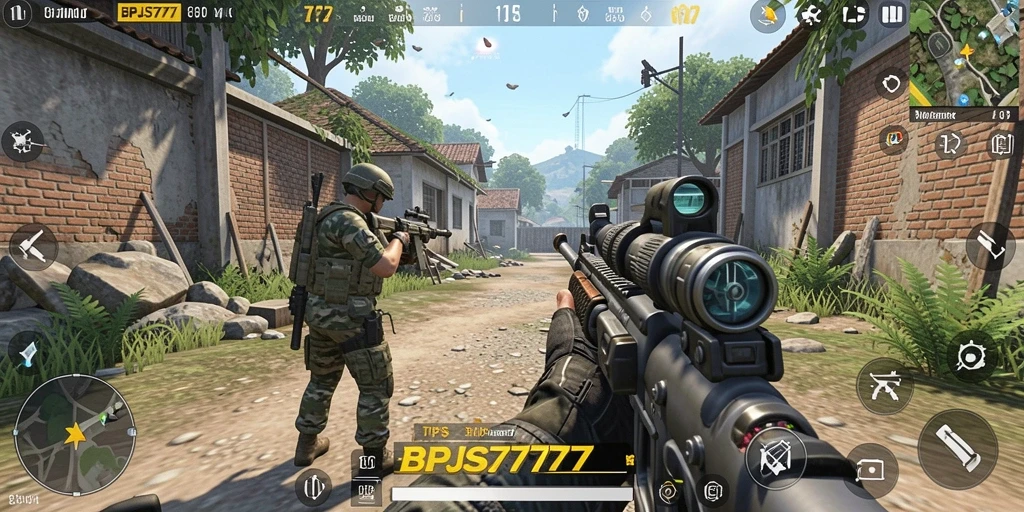 Tampilan gameplay seru dari BPJS777 saat beraksi di medan perang.
