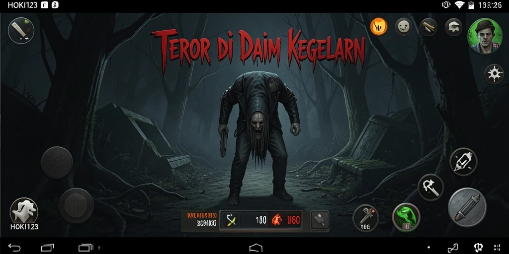 Screenshot gameplay HOKI123 menampilkan suasana yang mencekam dan menakutkan.