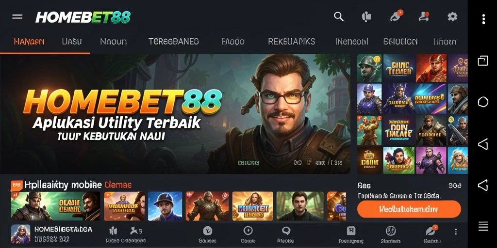 Tampilan antarmuka HOMEBET88 yang user-friendly dan modern.