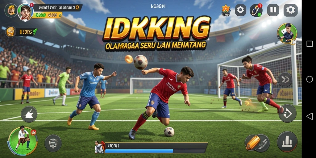 Tampilan gameplay seru dari IDRKING di arena olahraga.