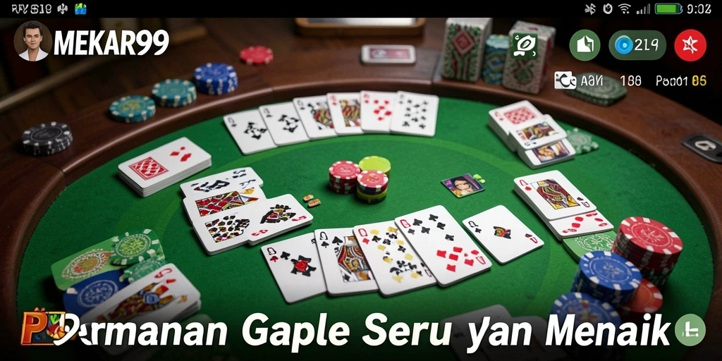 Tampilan gameplay seru dari MEKAR99 saat bermain Gaple.