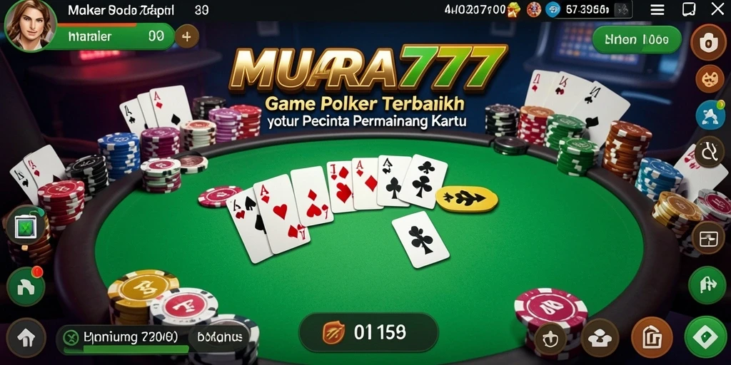 Tampilan utama gameplay Poker dalam MUARA777 yang seru dan interaktif.