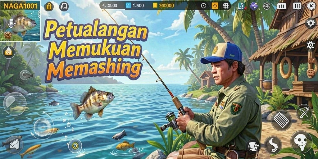Gameplay NAGA1001 yang menarik saat menangkap ikan di lokasi indah.