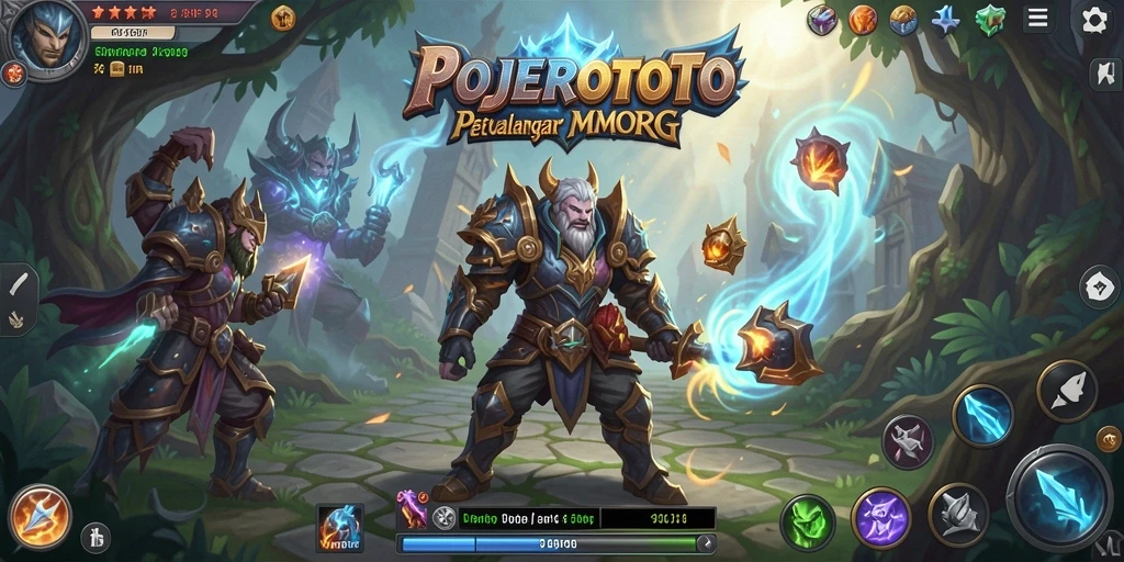 Screenshot gameplay POJEROTOTO yang menunjukkan aksi seru dalam pertempuran MMORPG.