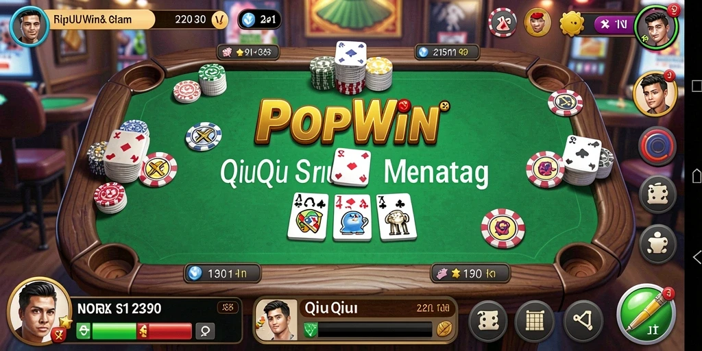Tampilan gameplay QiuQiu yang seru dan interaktif.