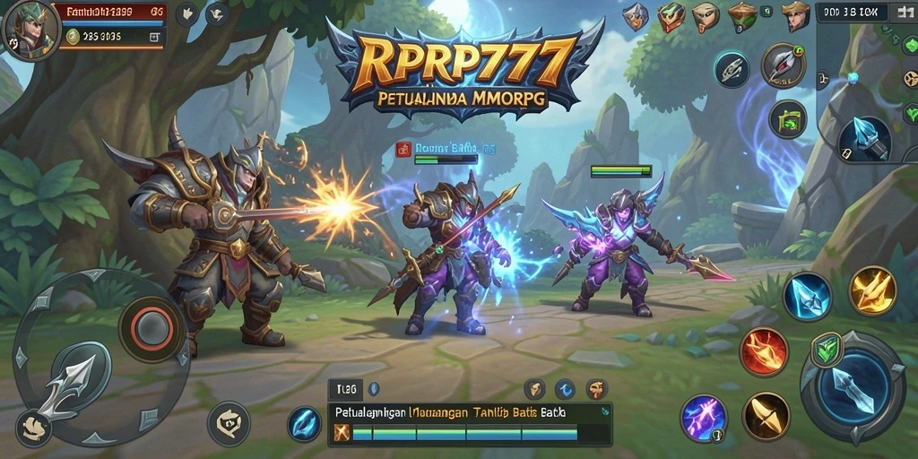 Screenshot menampilkan aksi seru dalam RPRP777 MMORPG.
