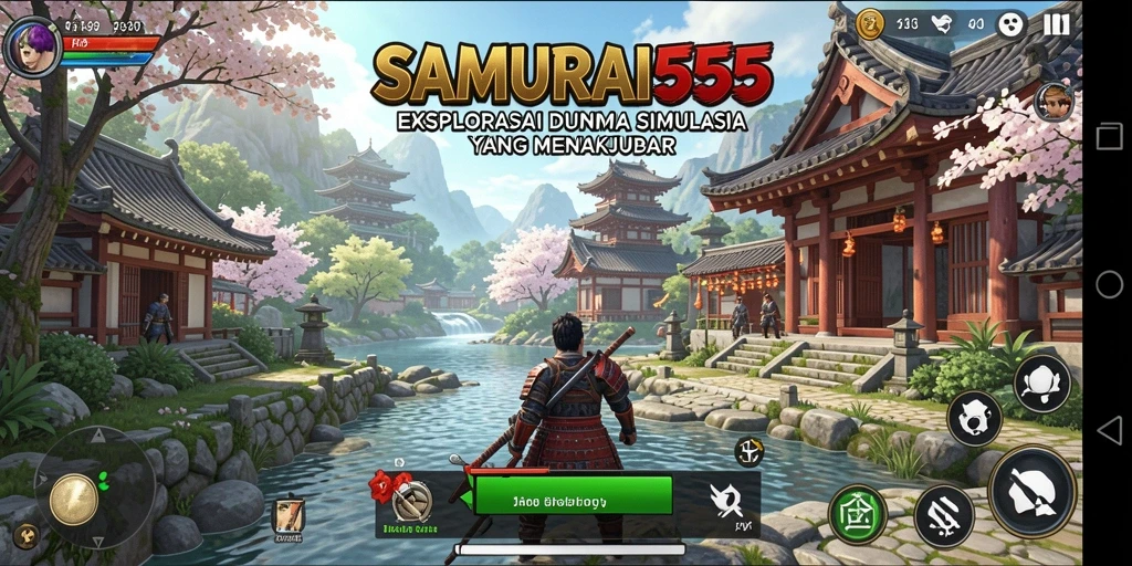 Tangkapan layar utama SAMURAI555 menampilkan momen gameplay yang dramatis dan mendebarkan.